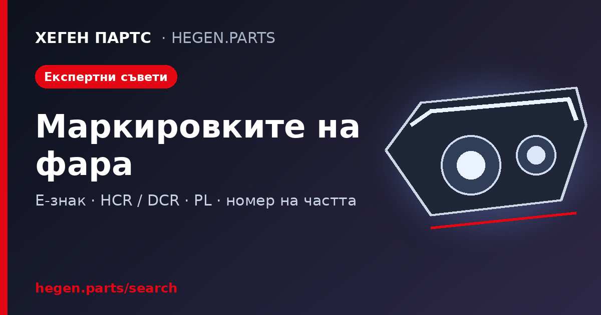 Как да разчетете маркировките на фара: E-знак, кодове и номер на частта