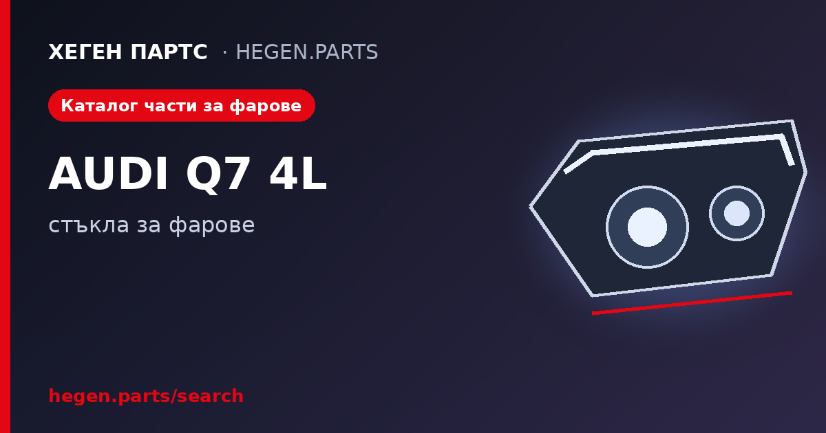 Всички части за фарове на AUDI Q7 4L – стъкла в ХЕГЕН ПАРТС