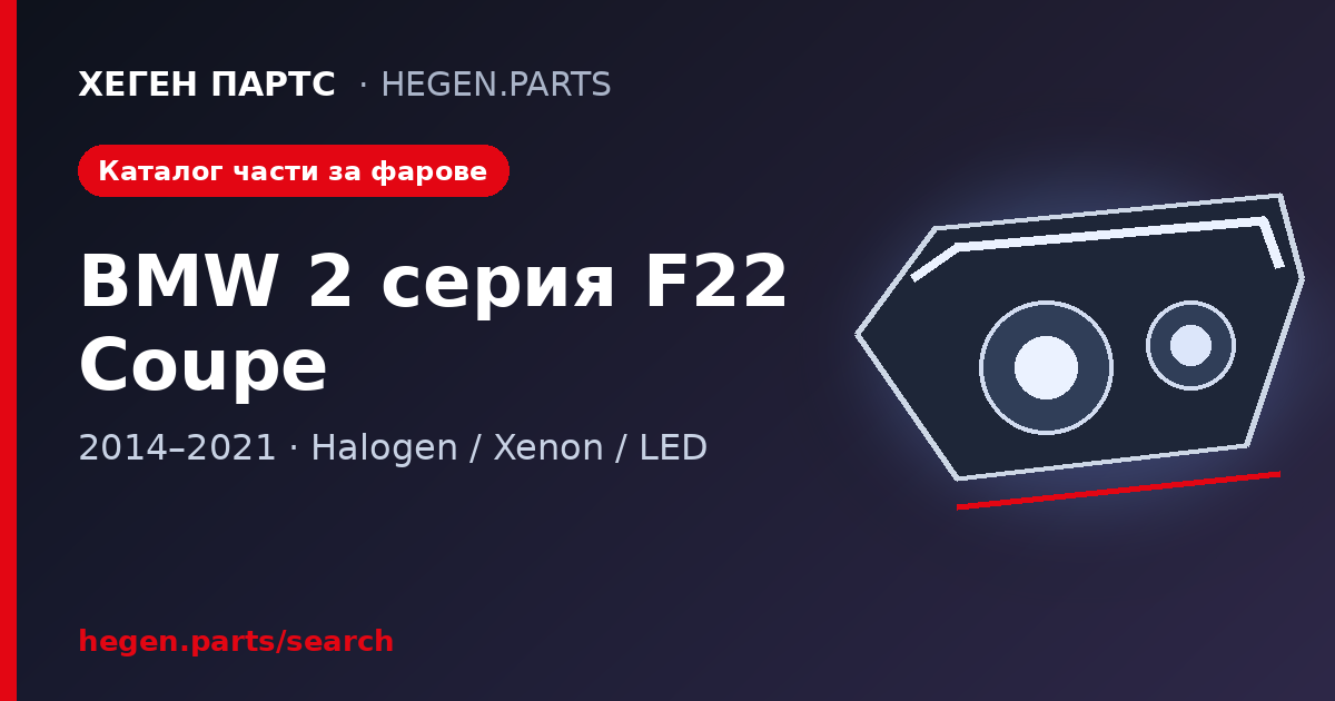 Всички части за фарове на BMW 2 серия F22 – стъкла в ХЕГЕН ПАРТС