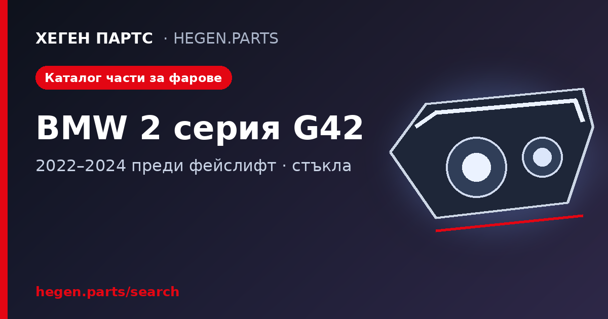 Всички части за фарове на BMW 2 серия G42 – стъкла в ХЕГЕН ПАРТС