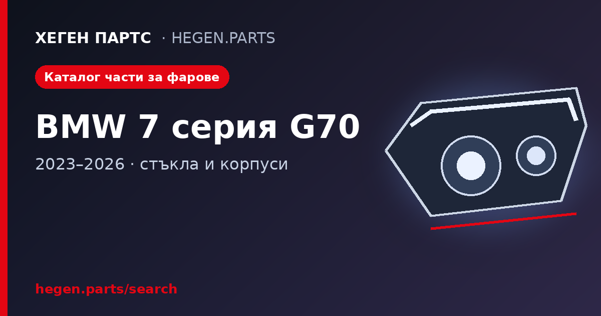 Всички части за фарове на BMW 7 серия G70 – стъкла и корпуси в ХЕГЕН ПАРТС