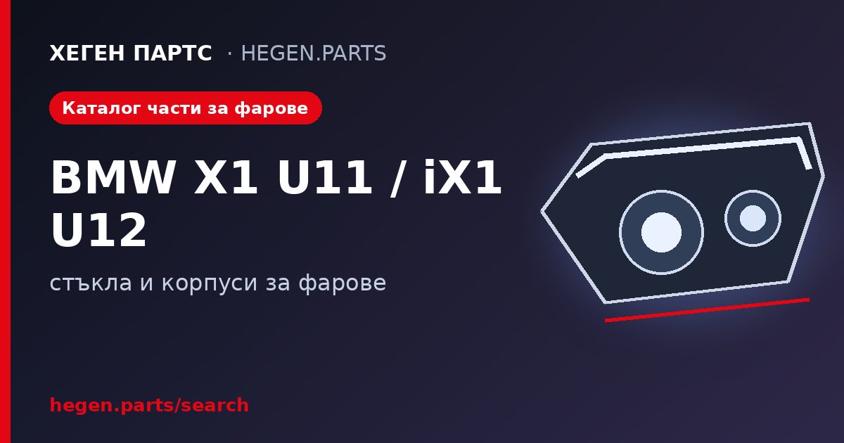 Всички части за фарове на BMW X1 U11 и iX1 U12 – стъкла и корпуси в ХЕГЕН ПАРТС