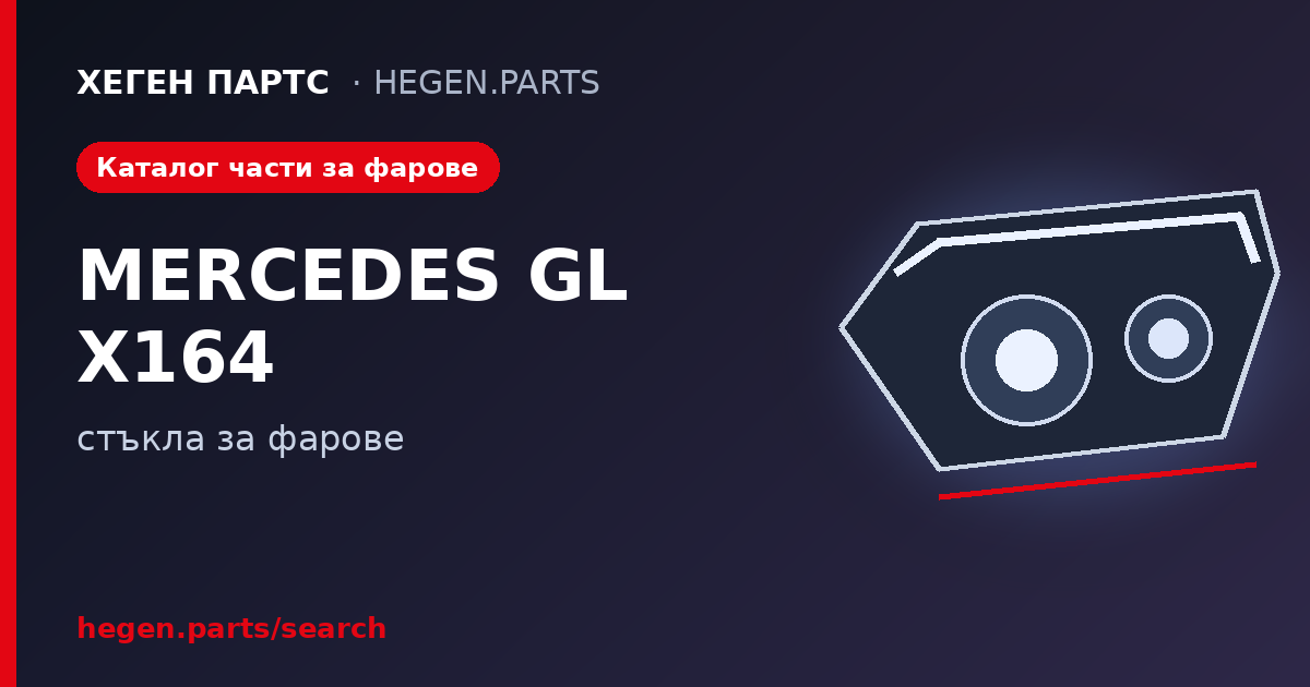 Всички части за фарове на MERCEDES GL класа X164 – стъкла в ХЕГЕН ПАРТС