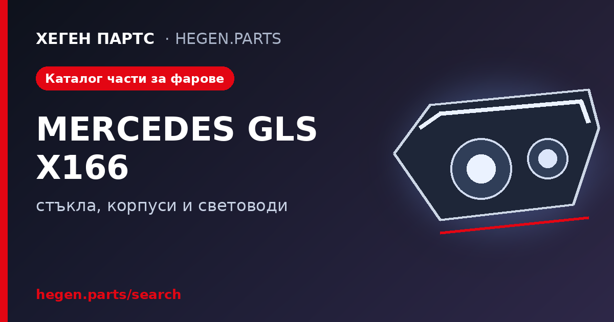 Всички части за фарове на MERCEDES GLS X166 – стъкла, корпуси и световоди в ХЕГЕН ПАРТС