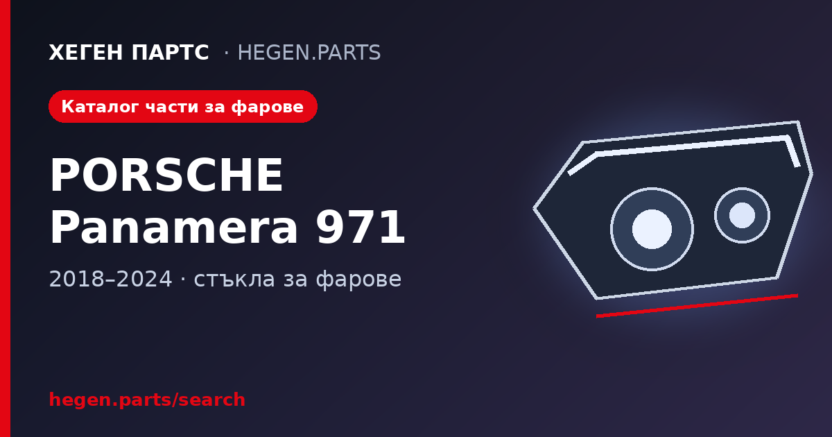 Всички части за фарове на PORSCHE Panamera 971 – стъкла в ХЕГЕН ПАРТС